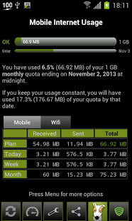 Review Screenshot - Monitor Your Data Usage Effectively with 3G Watchdog!