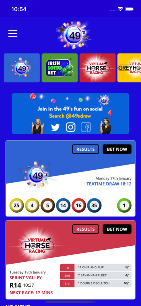 49s irish hot sale lotto racing