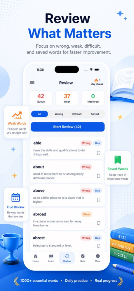 6000 IELTS Academic Vocabulary 2.1.2 Screenshot