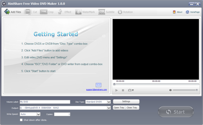 Ainishare Free DVD Maker 1.6.2 Free Download