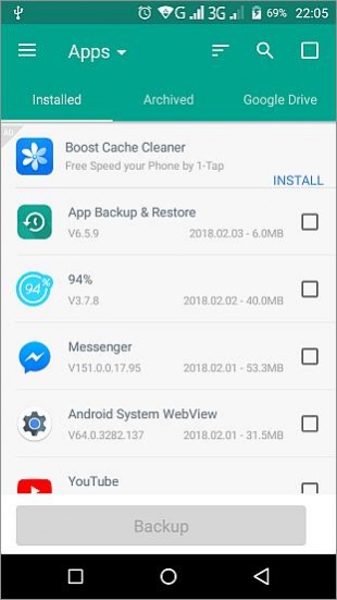 App/ SMS/ Contact – Backup & Restore