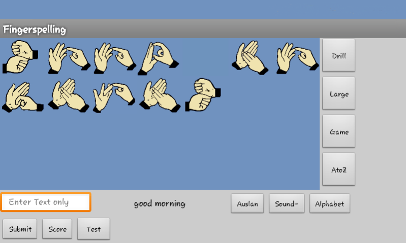 Game 1 - Figure and fingerspelling match