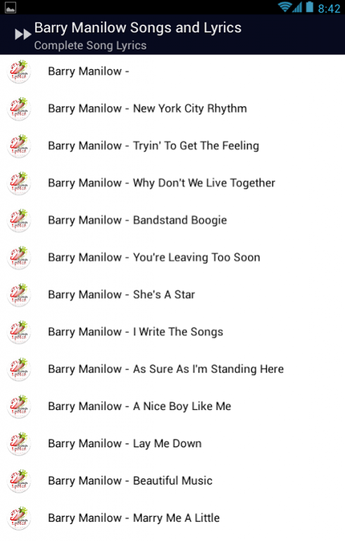 Love Song Lyrics for:I Go Crazy- Barry Manilow