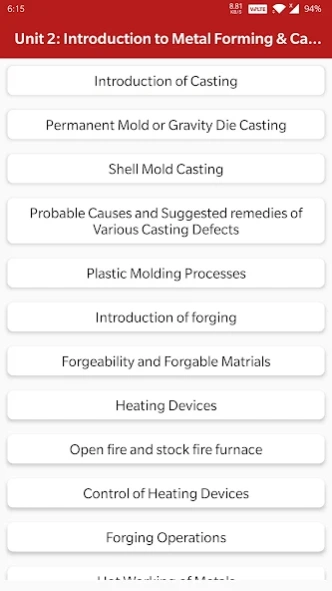 Basic Manufacturing Process Screenshot