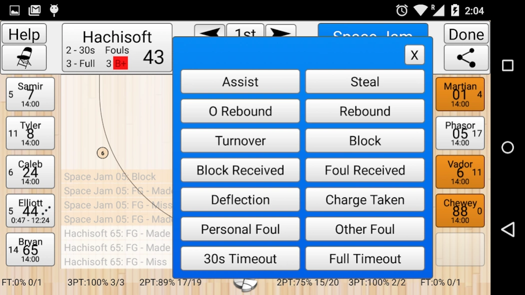 Basketball Stat Tracker 2.3.49 Screenshot