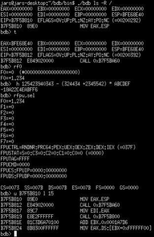 Binary-level debugger for Linux 0.91 Screenshot