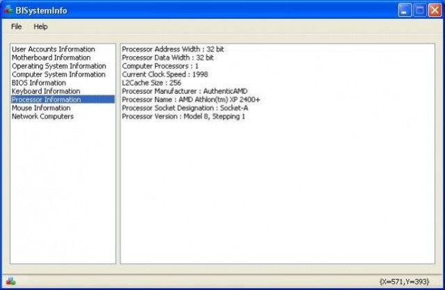 BISystemInfo Screenshot