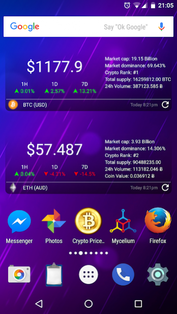 ios crypto price widget