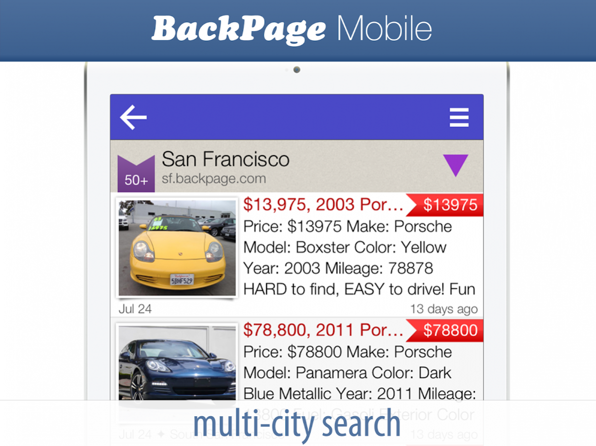 Backpage Mobile client 2.4 Free Download