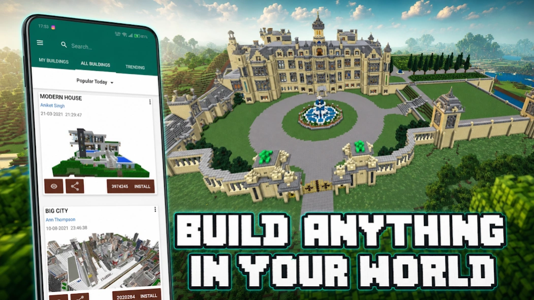 Review Screenshot - Minecraft Mod – Pre-Built Building Designs for Minecraft
