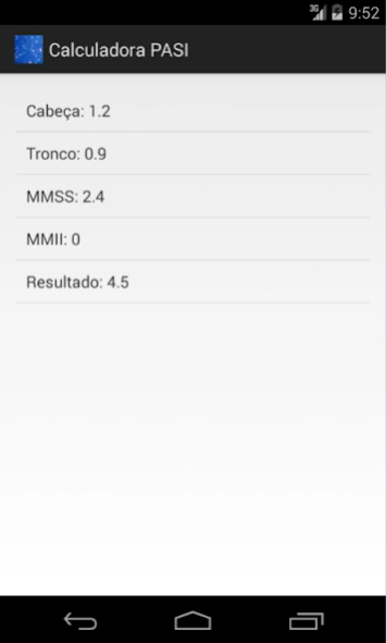 Screenshot - Calculadora PASI
