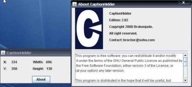 CaptionHidder Screenshot