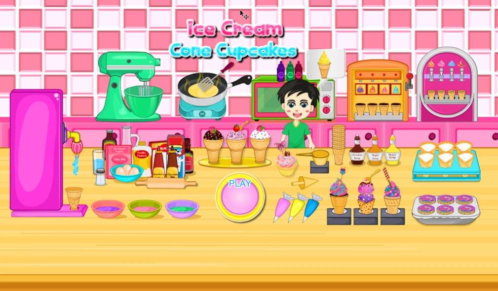 Review Screenshot - Cooking Game – Have Fun Making Ice Cream Cone Cupcakes