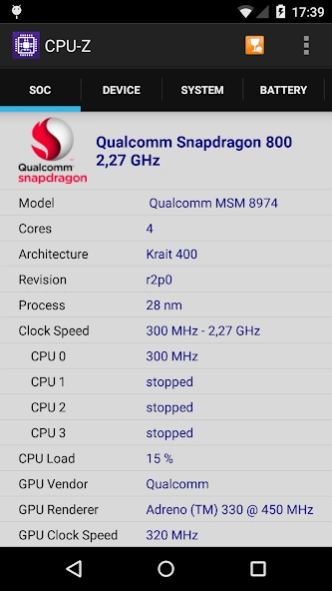 Review Screenshot - CPU-Z Mobile – Unveiling the Power Within