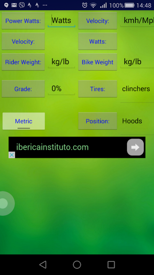 Cycling Speed Watt Calculator 1.0 Free Download