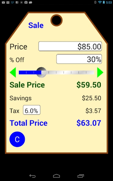 Discount Calculator Screenshot