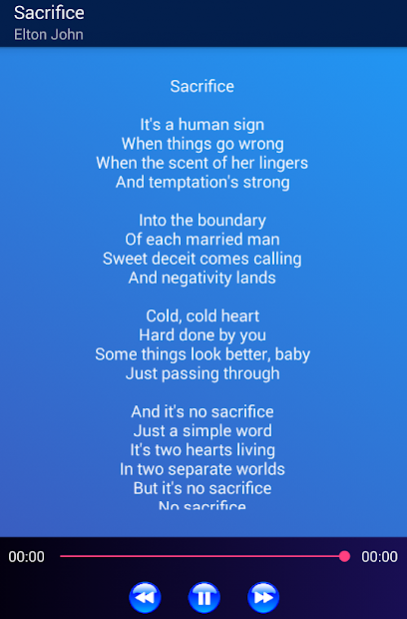 Elton John - Sacrifice (lyrics) 
