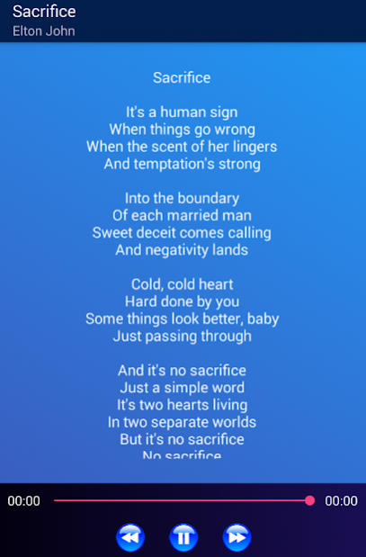 Sacrifice Lyrics by Elton John