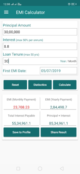 EMI Calculator for Bank loan, 1.31 Screenshot