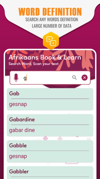 English to Afrikaan Dictionary 2.3.1 Screenshot