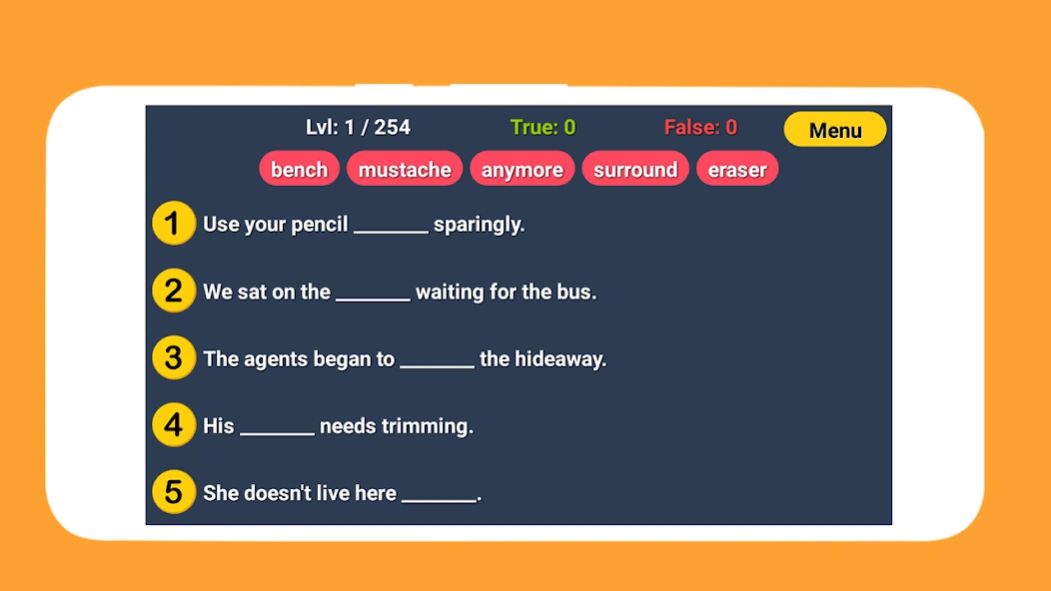 English Word Fill 2.5 Screenshot