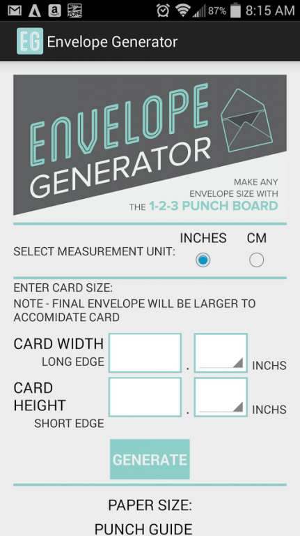 envelope punch board calculator  Envelope punch board projects