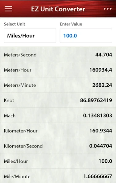 EZ Unit Converter 1.1 Screenshot