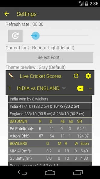 Fastest Live Cricket Scores 1.27 Free Download
