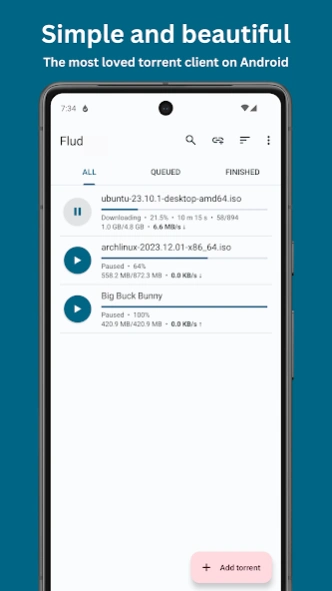 Review Screenshot - A Smooth and Easy to Use Torrent Downloader