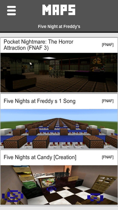 Five Nights at Freddy's (FNaF1 - FNaF6 Maps) Minecraft Map