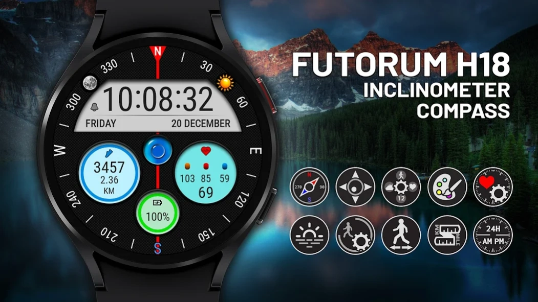 Futorum H18 Compass watch face 2.0 Free Download