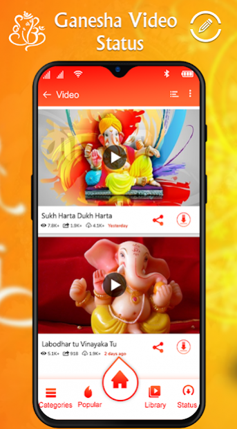 Ganesha Video Status - Full screen Video Status 1.0 Screenshot
