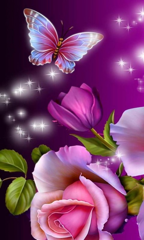 Glitter shop rose wallpaper