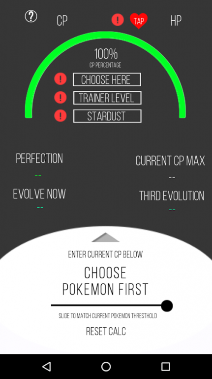 Pokemon GO Evolution/CP Calculator