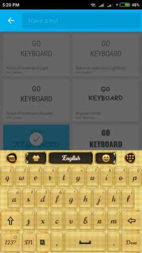 Gold Go Keyboard Theme