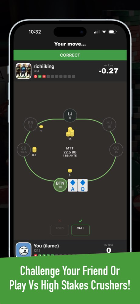 GTO Battle+ : Poker Puzzles! 1.7.2 Screenshot
