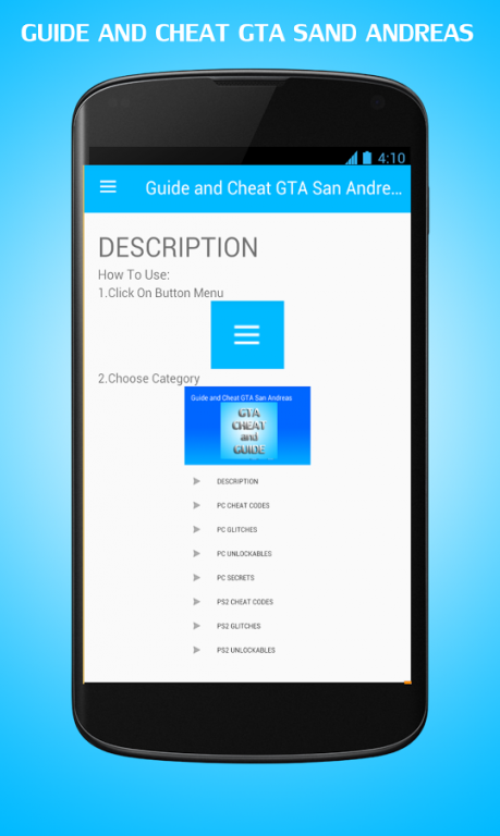 Download do APK de Cheat GTA San Andreas PS2 para Android