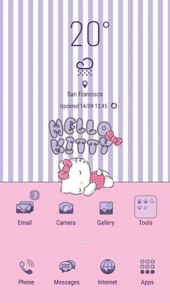 Download Free Android Theme Hello Kitty Pink Go Launcher