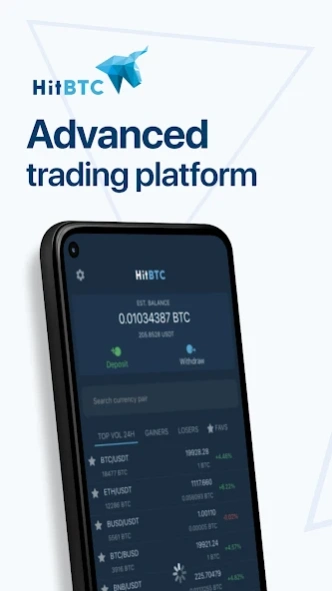 HitBTC cryptocurrency exchange 3.3.5 Screenshot