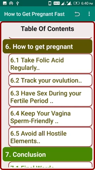 How to Get Pregnant Fast 1.1.1.3 Screenshot
