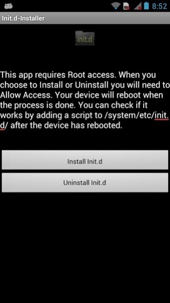 D installer. Install d. Init.