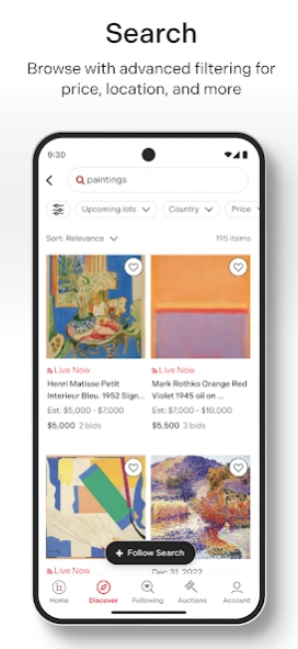 Invaluable Auctions: Bid Live 3.5.1 Screenshot
