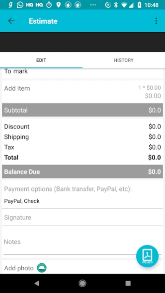 Invoice & Estimate Maker 1.7.9 Screenshot