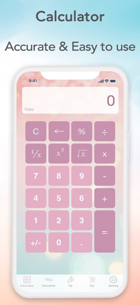 iPink Calculator 3.0.2 Screenshot