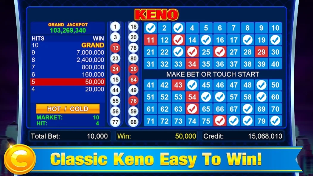 Keno: 4 Card Casino Keno Games 1.0.2 Screenshot