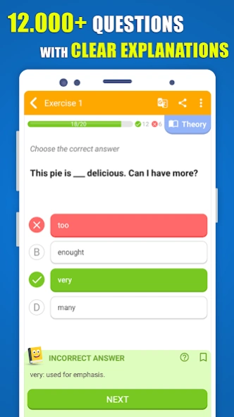 English Grammar Exercises Test 1.9 Screenshot