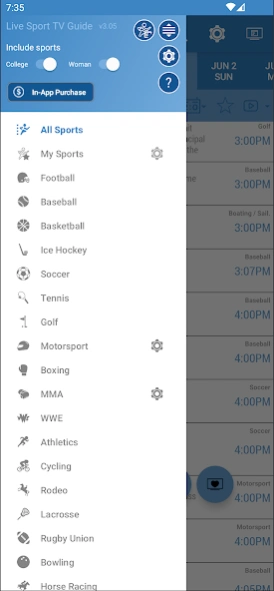 Free sports tv guide sales