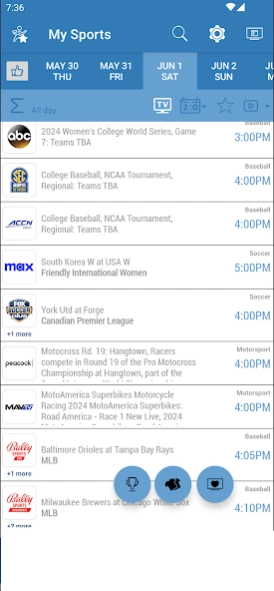 Free sports tv guide cheap