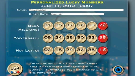 5 lucky numbers for lotto