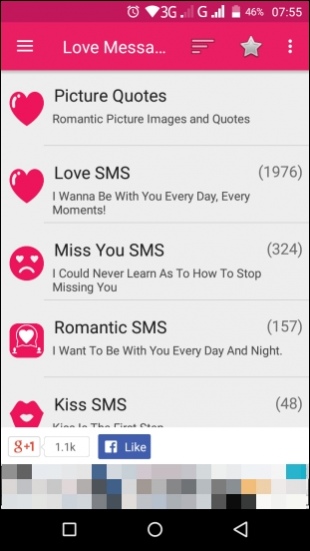 5000+ Love Messages SMS